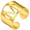 PROSTEEL 18k vergoldet Verstellbarer Ring für Männer Frauen cool Buchstabe M Offener Ring Damen Initiale Fingerring Trauring Ehering Modeschmck Accessoire