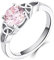 YL Keltischer Ring 925 Sterling Silber Oktober Geburtsstein Rosa Zirkonia Solitaire Ring Verlobungs-Ehering für Brautfrauen Women(Größe 54）