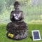 Fontana da giardino, fontana decorativa, fontana da interno, fontana, cascata, giochi d'acqua per giardino, laghetto da giardino (fontana solare BUDDHA-ETERNITY con luce LED)