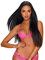 Selente Love & Fun Sensuale Completo Intimo a 3 Pezzi: Reggiseno, Tanga ed Esclusiva Benda per Occhi in Raso. Made in EU. (S-M, Fucsia Mezza Coppa)