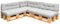 Royal Schneider Set Sitzkissen Rückenkissen Palettensofa Palettenpolster - 7er Set - 3Stk. 120x80 + 3Stk. 120x40 + 1Stk. 60x40, Farbe - Hellgrau