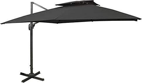 Catherinol Ampelschirm mit Lüftung, Sonnenschirm, Schirm, Markise, Parasol, Dreifachschirm, Vsonnenschirm, Pavillons & Markisen, Marktschirm, Sunshade, 300x300 cm Schwarz