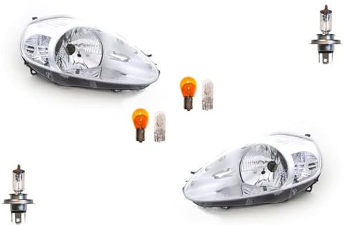 Johns, passend für Fiat Punto Scheinwerfer (199) 07/08- + Leuchtmitt. Set links, rechts