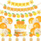 G-LOVELY'S 58pcs Orange Luftballon Set, Frucht Thema Latex Luftballons Geburtstag Dekoration Happy Mandarine Birthday Banner Cake Topper für Geburtstagsdeko Baby Shower Mädchen Sommerfest