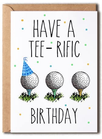 OystersPearl Tee-Rific Golfer-Geburtstagskarte für Sportliebhaber – bedeutungsvolle Karte