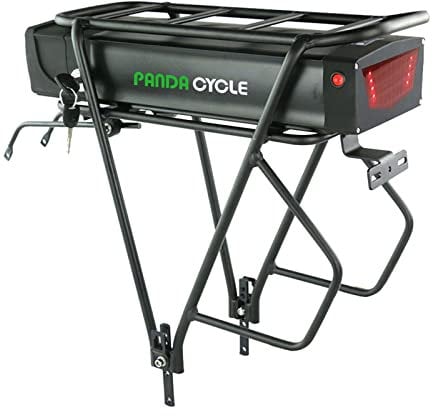 PANDA CYCLE Rear Rack EBike Battery with Taillight 48V 20AH Lithium Battery Pack for Electric Fat Tire Mountain Bicycle 250W 350W 500W 750W 1000W 1500W 1800W Motor
