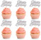 24 Pack Happy Birthday Cupcake Toppers Glitter Birthday Cupcake Food Picks for Celebrating Happy Birthday Party Cake Decorations Supplies Silver