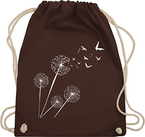 Turnbeutel Rucksack - Sprüche Statement - Pusteblume Löwenzahn - Unisize - Braun - must haves teenager mädchen geschenk weihnachten blumen sportrucksack sportbeutel aus stoff bedruckt