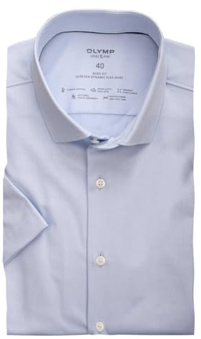 OLYMP Level Five 24/Seven body fit Hemd Halbarm Stretch hellblau