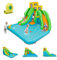 Goplus Castillo Inflable con 2 toboganes y piscina,parque acuático de tela Oxford con pared de escalada y cesta de baloncesto, zona de juegos hinchable, mejor regalo para 3 niños de 3 a 10 años, Rojo