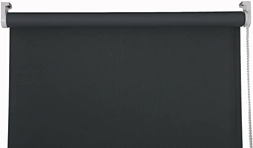 Thermal Blackout Roller Blinds for Window UV Protection Easy Fit Home Office Black out Blind for Bedroom, Trimmable Child Safe Dark Grey, 240cm Width x 165cm Drop