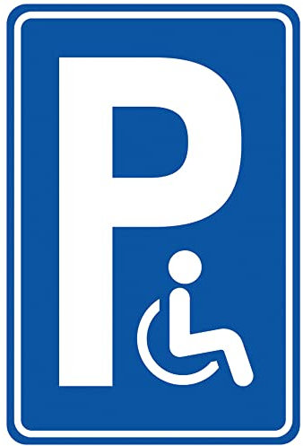 Panneau de parking pour handicapés – Panneau de parking pour handicapés – Panneau de parking pour personnes handicapées PCV ou ALU Dibond (PCV))