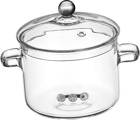 Topf aus Glas Töpfe zum Kochen Jajangmyeon-Nudeln heim Pasta Innenheizung Suppentopf für die Küche transparenter Kochtopf Pflanze Butter Niederlande Milchkännchen Kind Glastopf