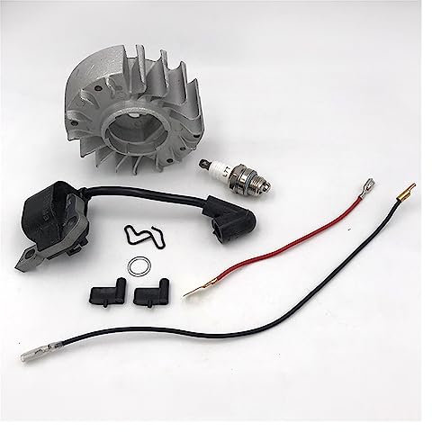 MuziZy HUNDURE Kit de bujía de alambre Magneto de bobina de encendido de volante Compatible con STIHL MS180 MS170 MS 180 170 017 018 piezas de motosierra