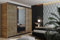 KIER FURNITURE Mehrzweckschrank Malani 200 Schiebetürenschrank - Eleganter Kleiderschrank Schrank Garderobe Spiegel - Wohnzimmerschrank Schiebetüren - Craft Eiche Gold 200x205x59 cm