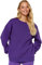 Trendyol Felpe da Donna Dritto Manica Lunga Taglie Forti Maglia di Tuta, Lilla, XS Plus