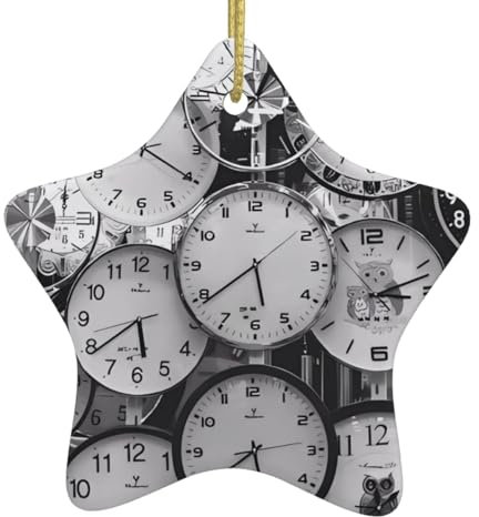 Uhr Kunstdruck Personalisierte Weihnachtskugel, Keramik Sternform Weihnachten Hängende Ornament, Weihnachtsbaum Dekoration Für Freund Freundin Frau Xmas Geschenke