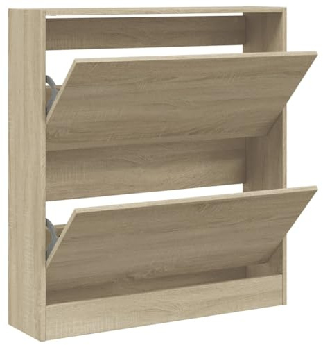 vidaXL Schuhschrank Sonoma-Eiche 80x21x87,5 cm Holzwerkstoff