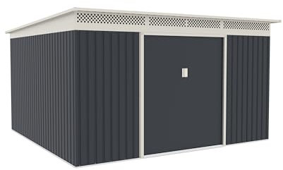 Gartenhaus G21 GRAH 1132, 340 x 333 cm, Anthrazit, einfache Montage,11,32 qm, verzinkte Oberfläche, Lüftungsgitter