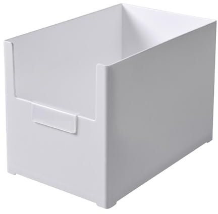 Topiky Poubelle de Rangement en Plastique à Devant Ouvert, Conception Peu Encombrante, Rangement Multifonctionnel, Installation Facile, pour Cuisine, Salle de Bain, Bureau