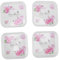 4 Pezzi Piatto Snack, 15x15cm Mini Piatto da Portata Quadrato per Snack di Frutta per Feste in Cucina, Matrimoni, Piccolo Vassoio per Alimenti per Dessert(Rosa)