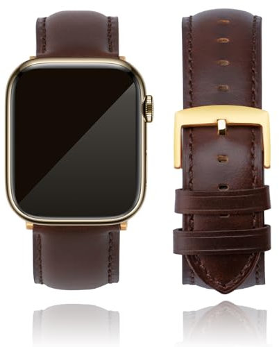 CORROPELLE Correas de Cuero Compatible con Apple Watch 49mm 46mm 45mm 44mm 42mm Hombre Mujer, Correas de Reloj de Cuero Genuino de Repuesto para iWatch Series 10 9 8 7 6 5 4 3 2 1 SE2/1 Ultra2/1
