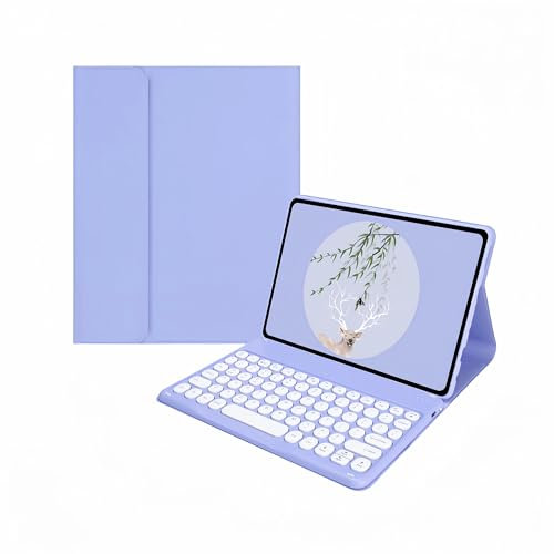 XFTeoux Keyboard Case for Fire HD 10 2023 (13Th Generation, 2023 Release) 10.1, Auto Wake/Sleep Smart Cover with Magnetically Detachable Wireless Bluetooth Keyboard,Purple