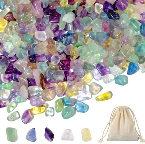 RUBY Edelstein Perlen 400pcs, Edelsteine zum Auffädeln, Unregelmäßige Naturstein Perlen Verpackung von Baumwolltaschen, zum Basteln Edelsteine Schmuck, Heimdekoration, Weihnachten