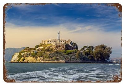 YYHMKBYY Alcatraz Island, San Francisco, USA,Metallschild Aluminium Wanddekoration, Poster Geschenk für Zuhause, Schlafzimmer, Bar, Restaurant, Café, Club,15 x 30 cm (6 x12 Zoll)-625