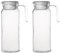 Jarras de Cristal con Tapa 1L Jarras de Agua Ø9 x 24cm Medida Universal Ideal para Neveras (Jarra Redonda 1L PACK 2 Uds)