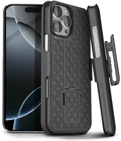 MOTIVE for iPhone 16 Pro Holster Case, Belt Clip Case for iPhone 16 Pro, Shell Holster Combo 16 Pro, Slim Rugged Drop Shockproof Protective Cover with Kickstand (6.3) | Ranger Series