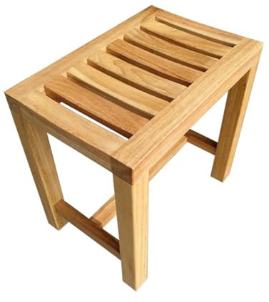 AIJILI Panca Da Doccia In Teak, Sgabello Da Doccia In Legno, Sedia Da Doccia In Legno, Sedile Da Bagno, Panca Da Doccia Impermeabile