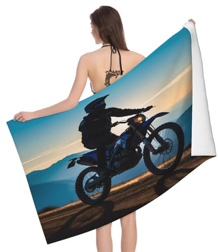 Mikrofaser Strandtuch Motorrad Akrobatisch Sport 70x150 cm, 3D Teenager Badetuch für Erwachsene Weiches Leicht Handtuch Schnelltrocknend Sandfreies Strandhandtuch