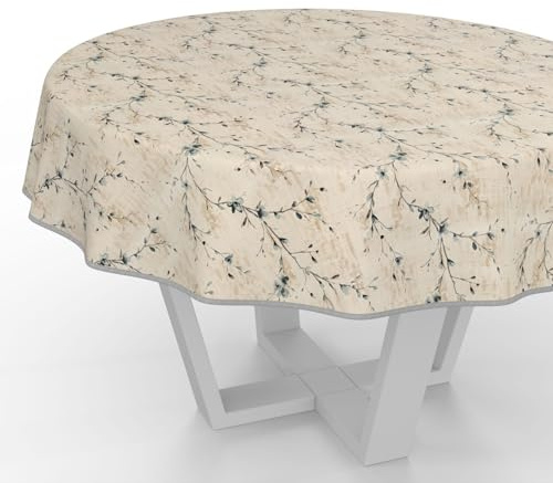 Wachstuchtischdecke Wachstischdecke Wachstuch Tischdecke abwaschbar Gartentischdecke Wasserabweisend Rund 120cm mit Saum (Eingefasst) Kiev Floral
