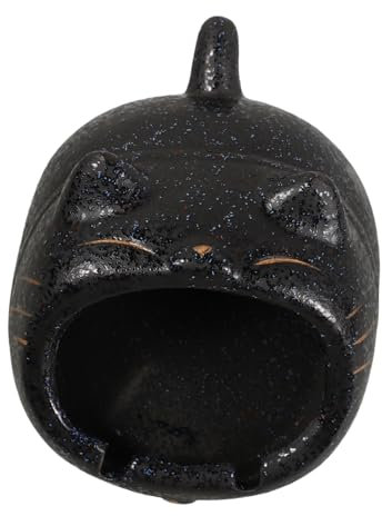 STOBAZA Keramik Aschenbecher Katze Für Innen Und Außenbereich Mit Großem Fassungsvermögen Und Leicht Zu Reinigen Dekoratives Katzenornament Für Schreibtisch Und Wohnzimmer