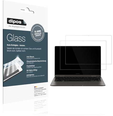 dipos I 2x Displayschutz 9H klar kompatibel mit Samsung Galaxy Book 3 360 13.3 NP730QFG Schutzfolie Anti-Shock Folie