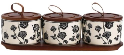 MAGICVOGEL Keramik Vorratsdosen mit Luftdichten Deckel 200ml Vorratsbehälter Kaffeedose Küche Aufbewahrungsdose Frischhaltedose für Kaffeebohnen Zucker Tee Müsli Gewürze (3er Set)