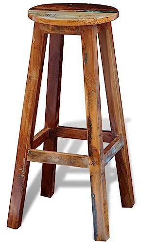 WKIEQACO Stühle, Tisch und Barhocker, Barhocker, massives Altholz