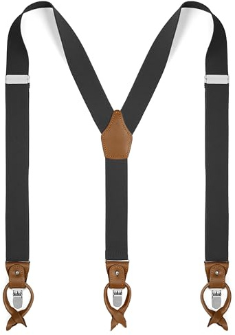 Trendhim Hosenträger Herren – Hosenträger – Einstellbare Y-Suspender mit Leder & Clips für perfekte Passform