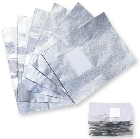 OUDQFCJ 50 Pcs Papillotes en Aluminium Vernis à Ongles Enlever, Feuille d'aluminium Dissolvant, Papillotes Ongles d'aluminium pour Retirer Vernis à Ongles