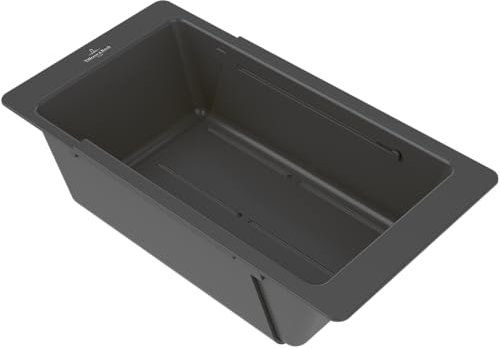 Villeroy & Boch Einhängeschale Küchenzubehör, ausziehbare Spülbeckeneinlage aus Kunststoff, Küchen Organizer zum Einhängen in die Spüle, eckig, Anthrazit