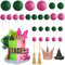 SYKYCTCY 29 Pack Witch Hats Cake Topper Glitter Pink Green Balls Cake Pick Crown Cake Decorations for Magic Witch Wizard Theme Baby Shower Kids Birthday Party Wedding DIY Crafts Supplies