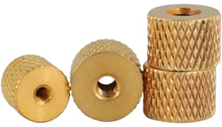 hand tighten nuts， Brass Knurled Thumb Nuts M2-M4 Cylindrical Pack Of 10-50Pcs(M4 10pcs)