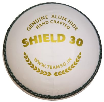 SG Shield 30 Cricket Balls | Color: White | Size: Full Size | Material: Leather | for Men & Boys | Water-Proofed | Machine Stitched | Pack of 1 | Ideally for Club, School Matches & Practice