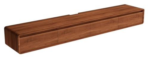 YAONJS 160/200CM Hängenden TV-Schrank Rack Massivholz Wandmontage Kleine Wohnung Lagerung Schlafzimmer Wohnzimmer Hintergrund Wand TV-Schrank(Brown,160cm)