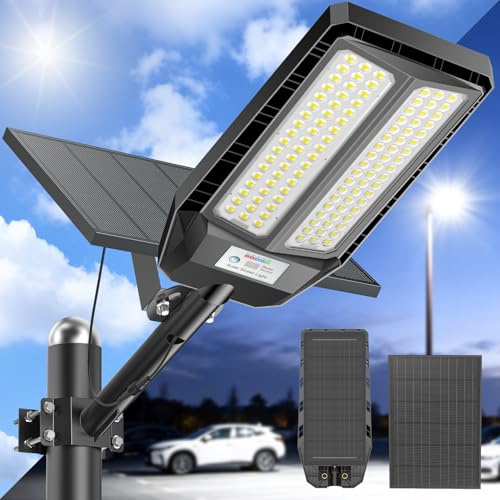 JADIDIS 1200W Solar Straßenlaterne mit Fernbedienung,IP67 Wasserdichte Solarlampen für Außen mit Bewegungssensor,6500K Solarleuchten Superhelles LED Solar Strahler Außen für Gärten Garage