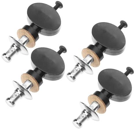 Mikinona 4 Pezzi Meccaniche per Ukulele Corpo in Metallo Nero e Manopole in Plastica, Facili da Rimuovere, Ricambi per Strumenti a Corda Ukulele