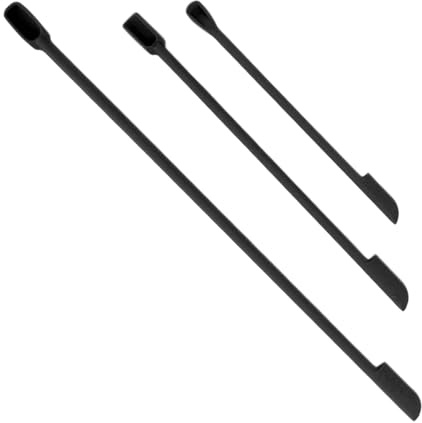 RASTKY Ensemble de Mini Spatules Polyvalentes en Silicone pour les Essentiels Quotidiens, 3 Grattoirs à Cuillère à Maquillage à Double extrémité pour les Activités de Cuisine et de Camping (BLACK)