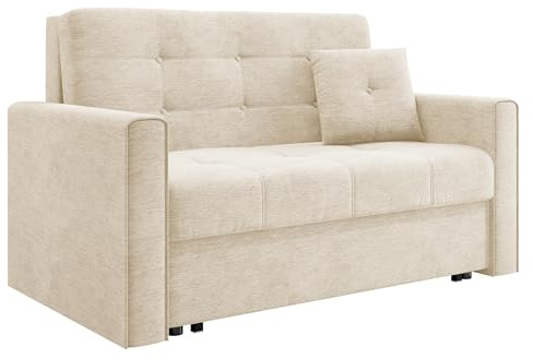 Mirjan24 Sofa Viva II Lux mit Schlaffunktion, Bettsofa, 2 Sitzer Polstersofa mit Bettkasten inkl. Kissen, Schlafsofa Sofagarnitur, Wohnlandschaft, Farbauswahl (Nazar 225.01)