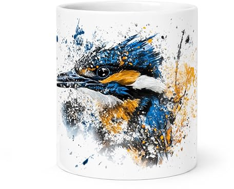 Spomo Kingfisher Bird Mug – Colourful Nature-Inspired Coffee Mug Gift for Bird Lovers and Art Enthusiasts in The UK